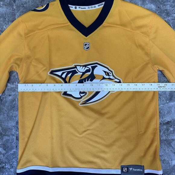 Nashville Predators Youth Jersey Size L/XL Stitch Logo Fanatics Authentic Yellow - Picture 4 of 5